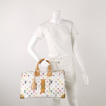 Louis Vuitton x Takashi Murakami Speedy 40 White Multicolor