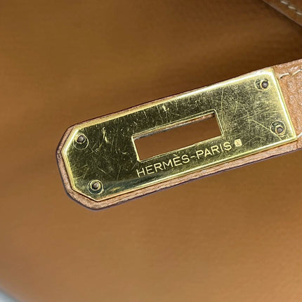 Hermes Kelly 28 Sellier Brown Gold Epsom Leather Gold Hardware 1985