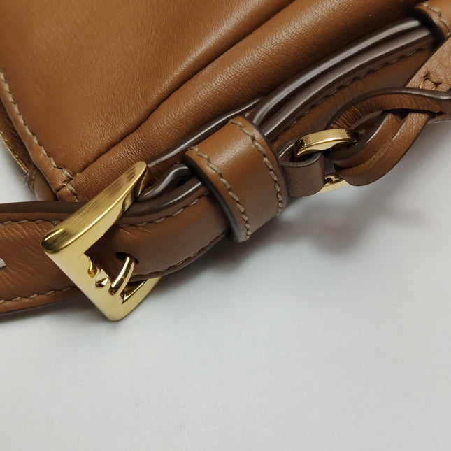Prada Aimée Tan Brown Medium Calfskin Leather Shoulder Bag