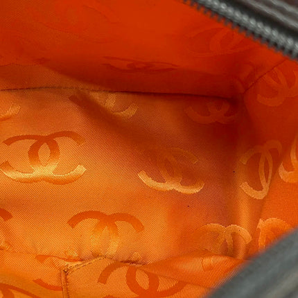 Sac Reporter Ligne Cambon Chanel en cuir de veau noir multipoches taille moyenne