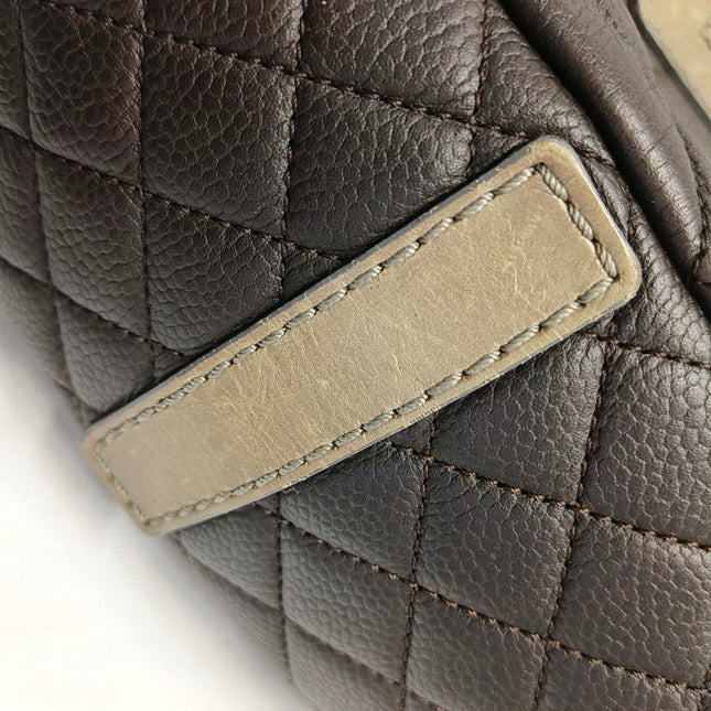 Chanel Coco Casual Flap Bag Quilted Caviar Large Brown Leather