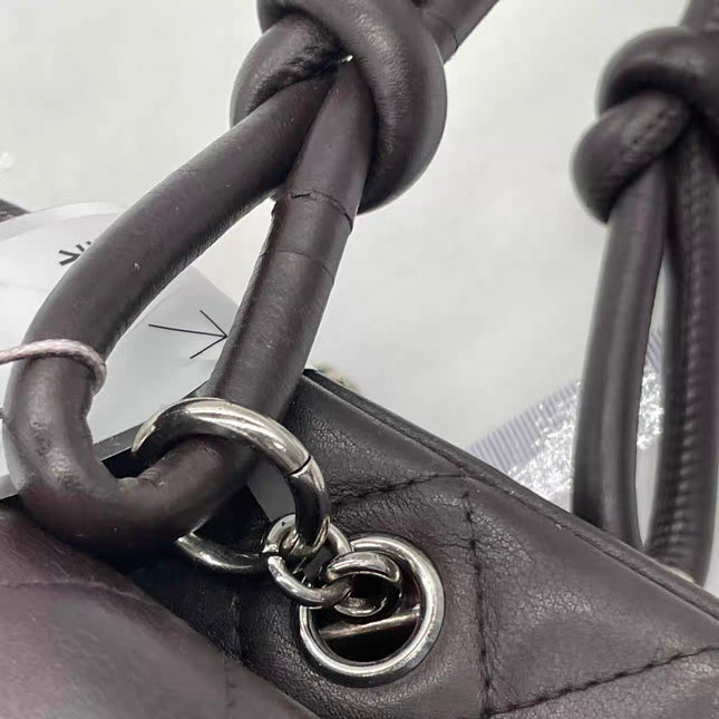 Chanel Cambon Large Dark Brown Calfskin Leather Double Strap Handbag