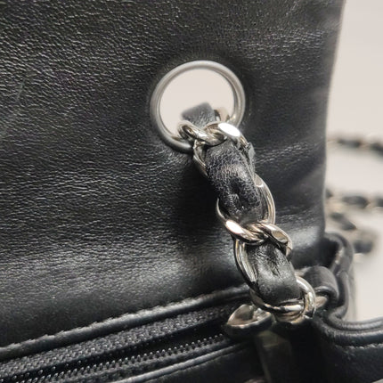 Chanel Classic Flap Mini Black Lambskin Silver Hardware