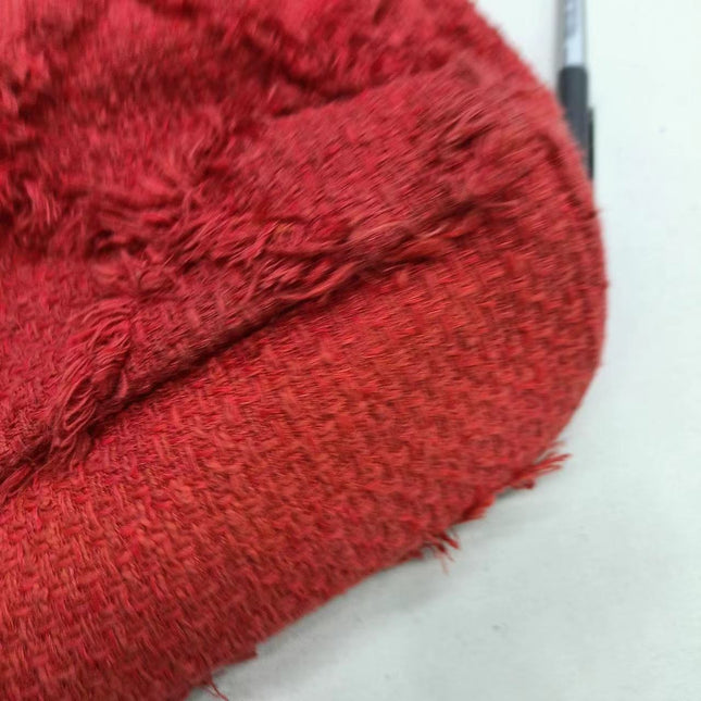 Chanel Red Diamond Stitch Tweed Maxi Nature Flap Bag