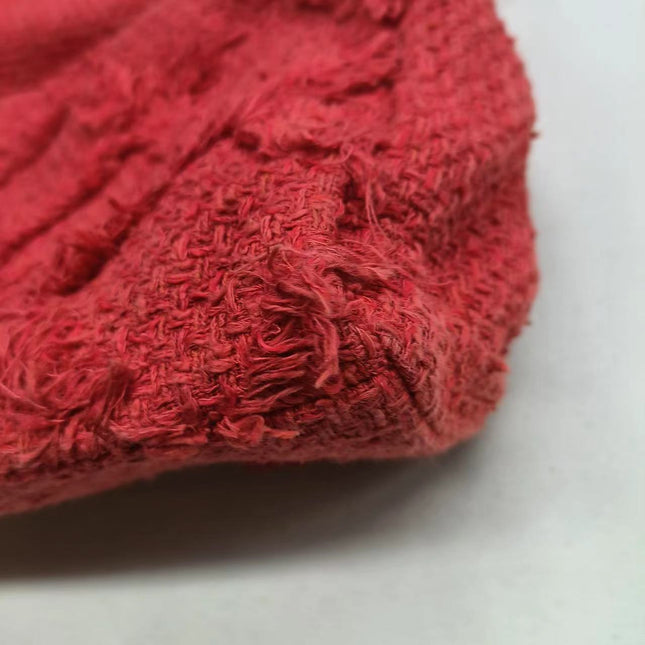 Chanel Red Diamond Stitch Tweed Maxi Nature Flap Bag