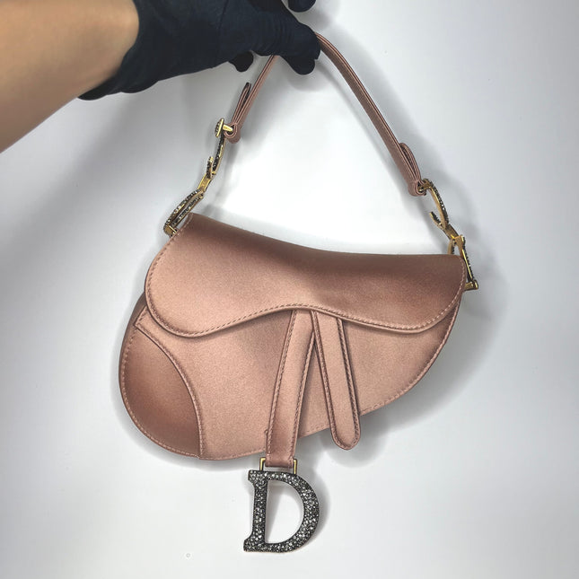 Sold Dior Saddle Mini Silk Pink with crystals l