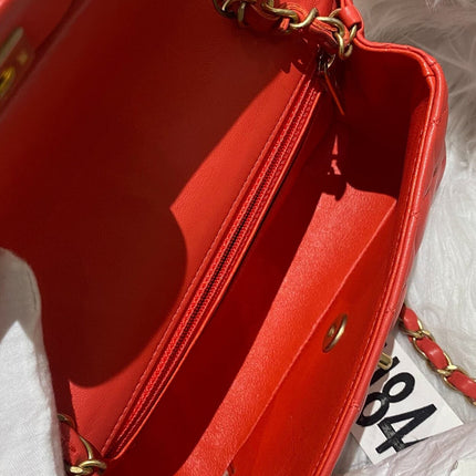 Chanel Classic Flap Mini 2019 Red Lambskin Leather Gold Hardware