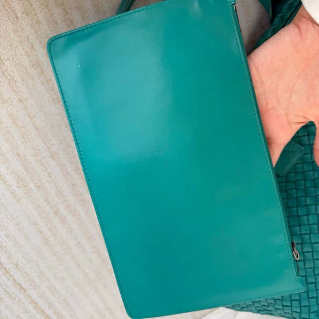 Bottega Veneta Cabat Tote Green Intreccio Leather 50cm