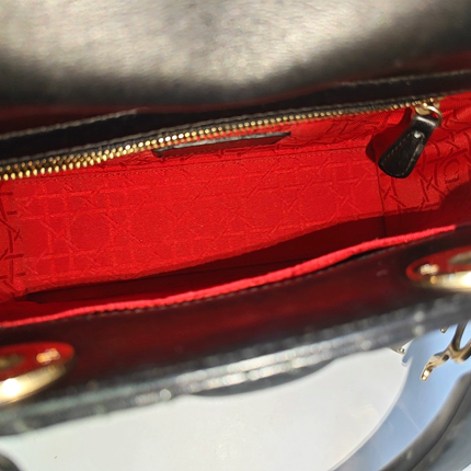 Lady Dior Small My Abcdior Black Lambskin Leather