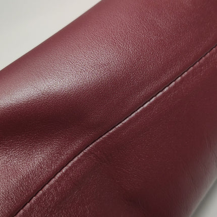 Bottega Veneta Pouch Calfskin Leather Burgundy Large