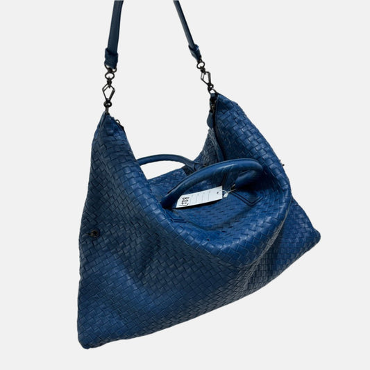 Bottega Veneta Maxi Convertible Tote Bag Hobo Navy Leather Two-way Carry 50cm-Luxbags