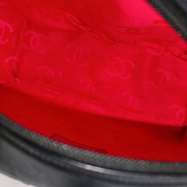 Chanel Cambon Multi-pocket Ligne Reporter Bag Medium Black CC on Black Calfskin Leather