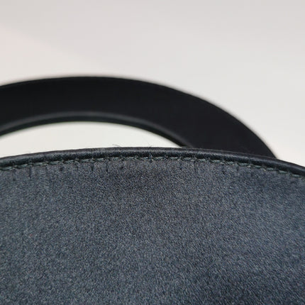 Lady Dior Mini Black Silk with Crystals Silver Hardware