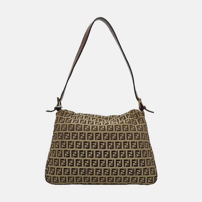 Fendi Mamma Baguette Brown Classic Zucchino Monogram Shoulder Bag
