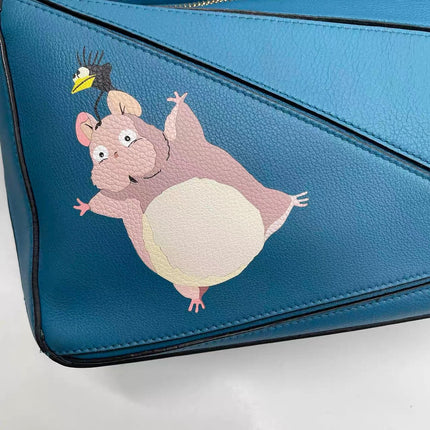 Loewe x Spirited Away Studio Ghibli Collection Puzzle Small Blue Crossbody Bag