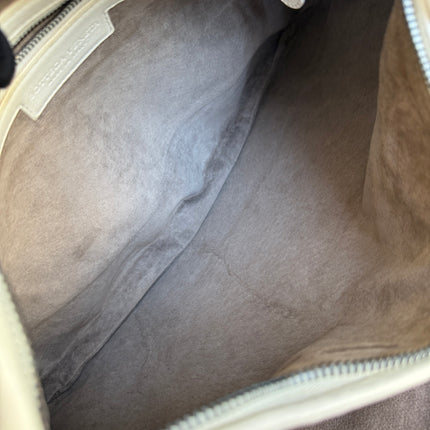 Bottega Veneta Veneta Hobo Intrecciato White Nappa Leather Medium 40cm