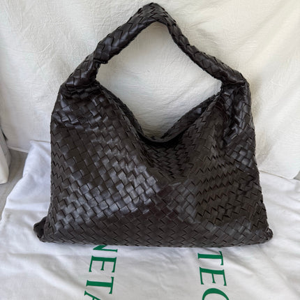 Bottega Veneta Hop Large Leather Fondant Chocolate Brown Hobo Bag-Luxbags