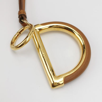 Dior 61 Brown Hobo Tote with Gold Metal Ring Handle