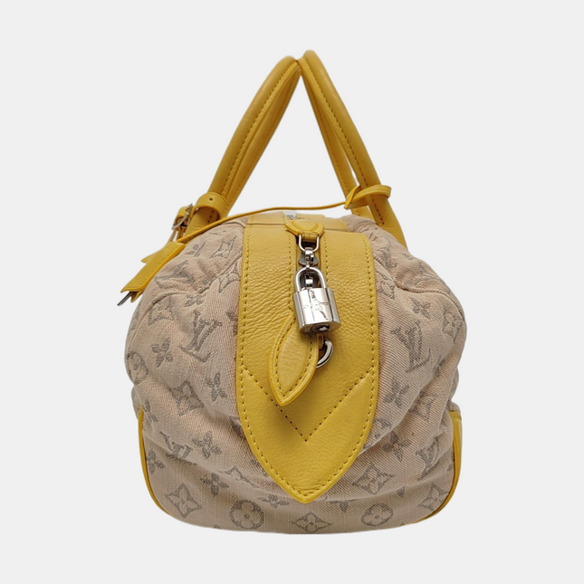 Louis Vuitton Neo Papillon Revelation GM Beige and Canvas Yellow Leather with Strap
