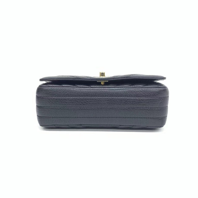 Sold Chanel Classic Flap Rectangular Mini Crossbody Bag Chevron Quilted Calfskin Leather Black