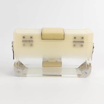 Sold Fendi Baguette Mini Box Yellow/Clear Acrylic Plexiglass and Leather Crossbody Bag
