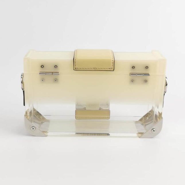 Sold Fendi Baguette Mini Box Yellow/Clear Acrylic Plexiglass and Leather Crossbody Bag