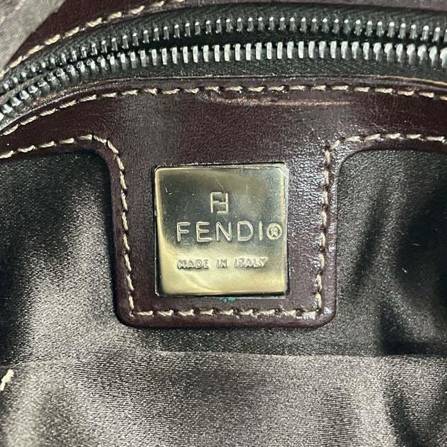 Fendi Baguette Vintage Dark Chocolate Brown Glitter Beads