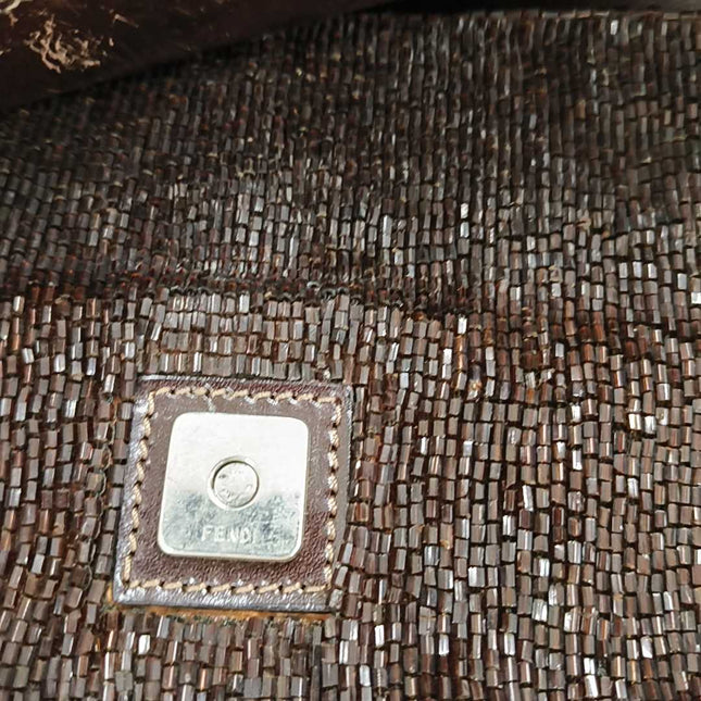 Sold FENDI Baguette chocolate brown beads excellent condition