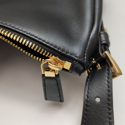 Prada Aimée Black Medium Calfskin Leather Shoulder Bag