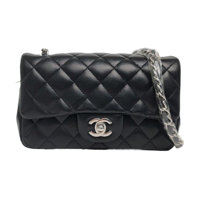 Chanel Classic Flap Mini Black Lambskin Silver Hardware-Luxbags