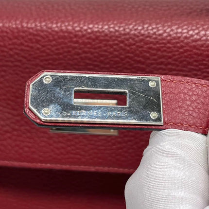 Hermès Kelly 40 Rose Jaipur Clemence Retourné Accastillage Argent 2010