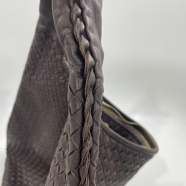 Bottega Veneta Veneta Hobo Maxi Dark Brown Lambskin Leather 52cm