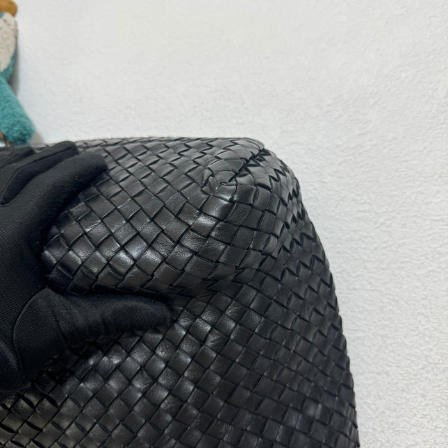 Sold Bottega Veneta Cabat Small Intreccio Leather Tote Bag Black