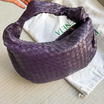 Bottega Veneta Jodie Small Purple Intrecciato Leather Gold Hardware