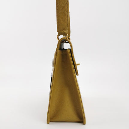 Chanel Vintage Kelly Flap Bag Yellow Caviar Leather 24k Gold Hardware 1997-1999