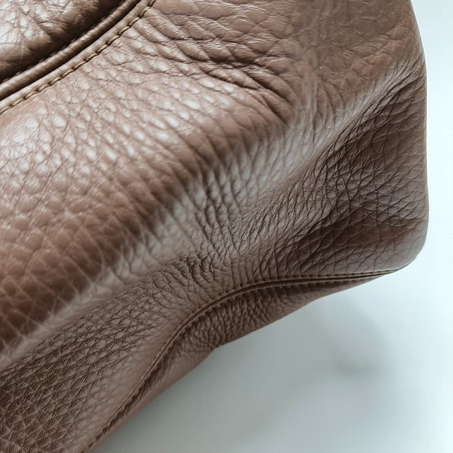 Chanel Cerf Executive Latte Dusty Pink Caviar Leather Handbag Silver Hardware With Strap