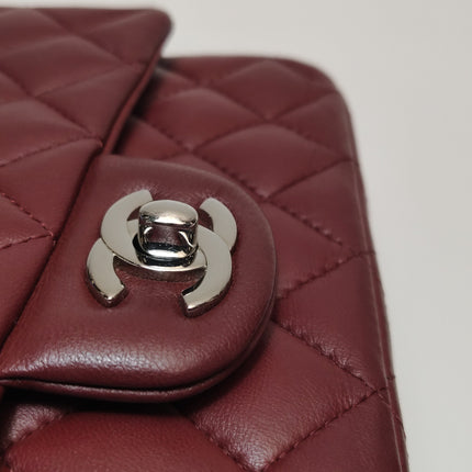 Chanel Classic Flap Rectangular Mini Burgundy Lambskin Silver HW, 2019