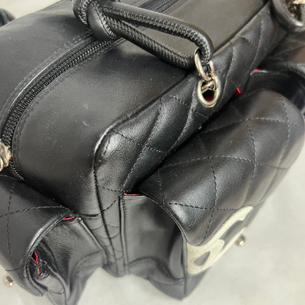 Chanel Cambon Multi-pocket Ligne Reporter Bag Medium Black Calfskin Leather