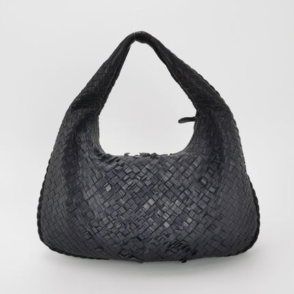 Bottega Veneta Veneta Hobo Midnight Dark Navy Intrecciato Leather Bag 40cm
