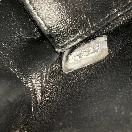 Chanel Vintage Kelly Style Black Leather Shoulder Bag Diamond Stitch Medium