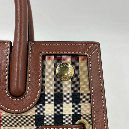 Sold Burberry Title Tote Small Leather Handbag