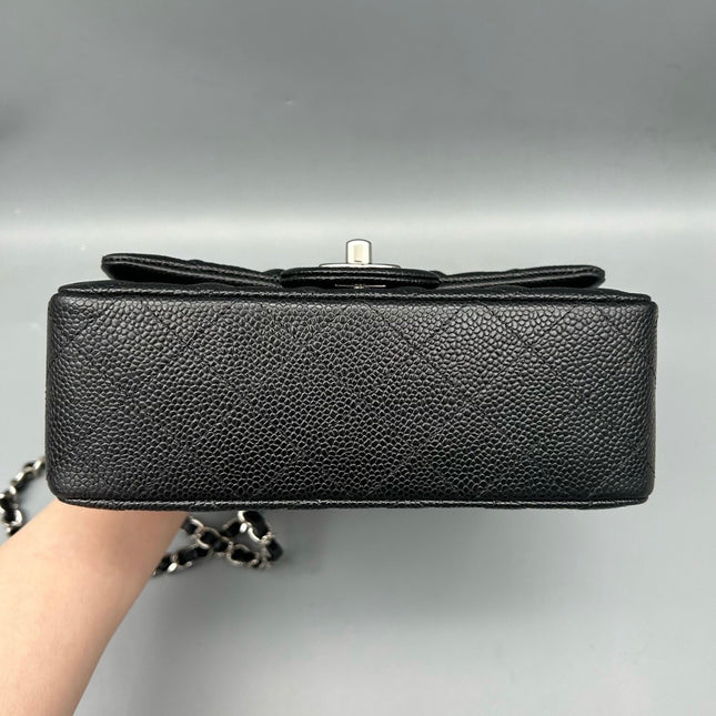 Chanel Classic Flap Mini Black Caviar Silver Hardware 2017-18