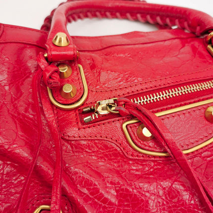 Sold Balenciaga City Bag Red with Gold hardware Small Crossbody Bag