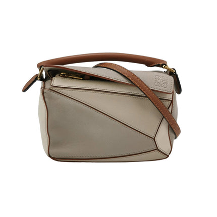 Loewe Puzzle Mini Tricolor Grey Calfskin Leather Crossbody Bag-Luxbags