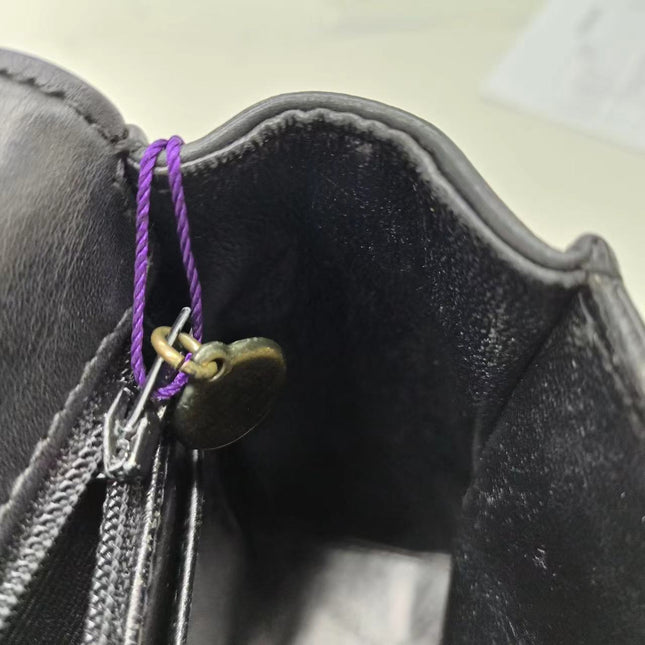 Chanel Vintage Kelly Style Black Leather Shoulder Bag Diamond Stitch Medium