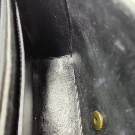 Chanel Vintage Kelly Style Black Leather Shoulder Bag Diamond Stitch Medium