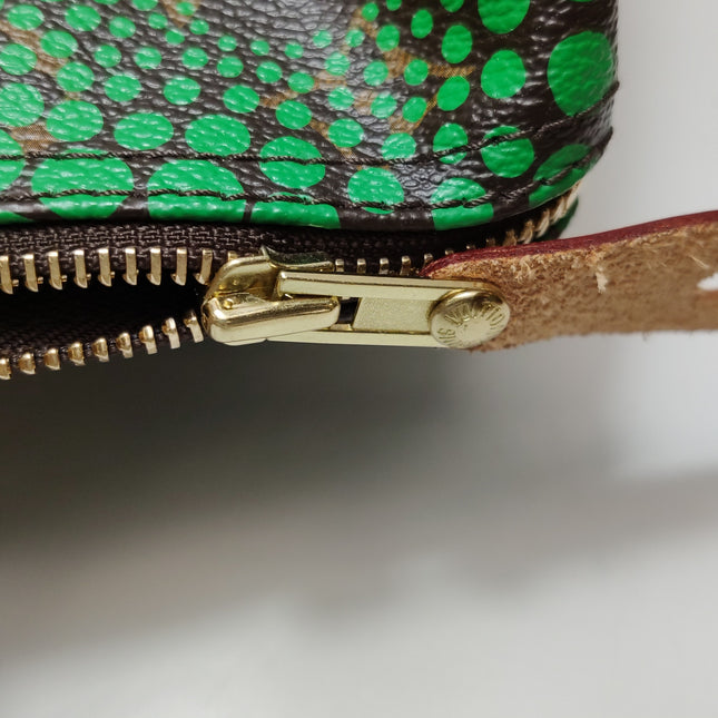 Louis Vuitton Kusama Town Speedy 30 Green Top Handle Bag