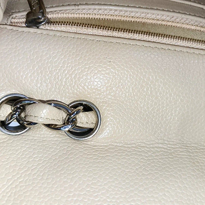 Sold Chanel Classic Flap Jumbo 2010 Beige Caviar Leather Single Flap with Silver Hardware