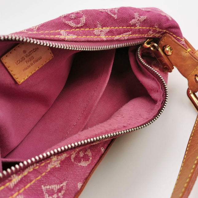 Louis Vuitton Monogram Pink Denim Baggy PM Shoulder Bag