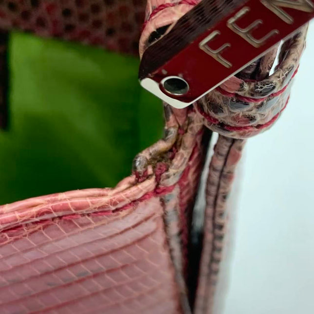 Fendi Baguette Purple Lizard Skin Leather Handbag